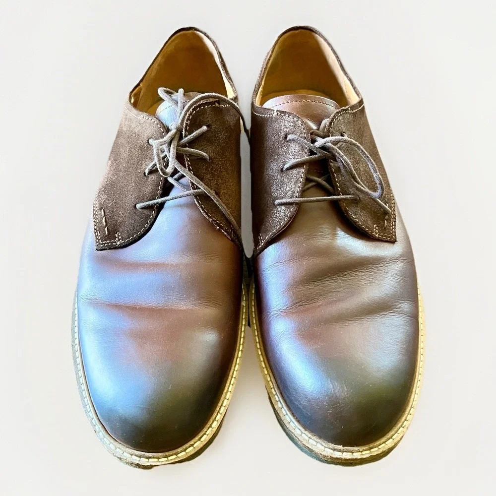 ECCO Kenton Plain Toe Oil Nubuck Leather Two-Tone Oxford Shoe Mens Sz 45/11-11.5